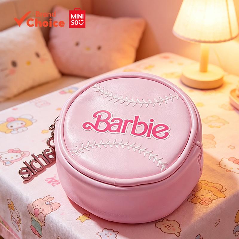 Ví & Túi đựng tiền xu tròn Miniso Barbie Đa chức năng 10cm × 10cm × 5cm