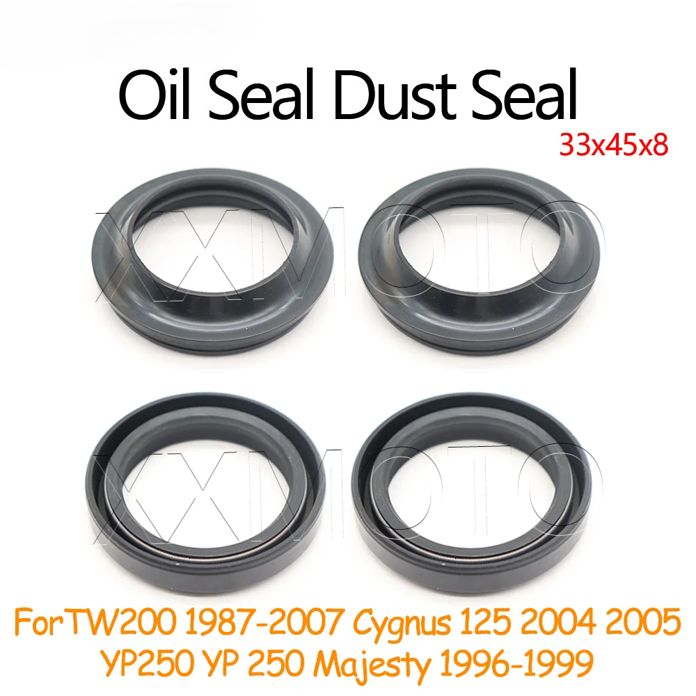 Gioăng phớt bụi phuộc trước xe máy Yamaha TW200 Cygnus125 YP250 Majesty 87-07 33x45x8