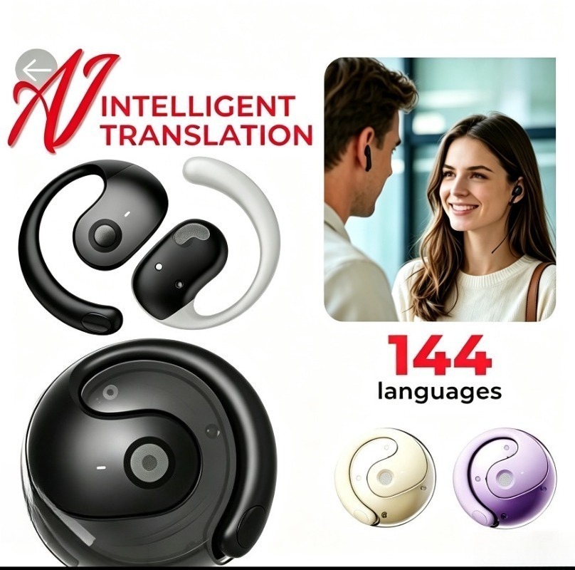 Tai nghe Bluetooth OWS BY01 với Dịch thuật trực tiếp 144 ngôn ngữ, Âm thanh HiFi, Chống ồn và Pin si