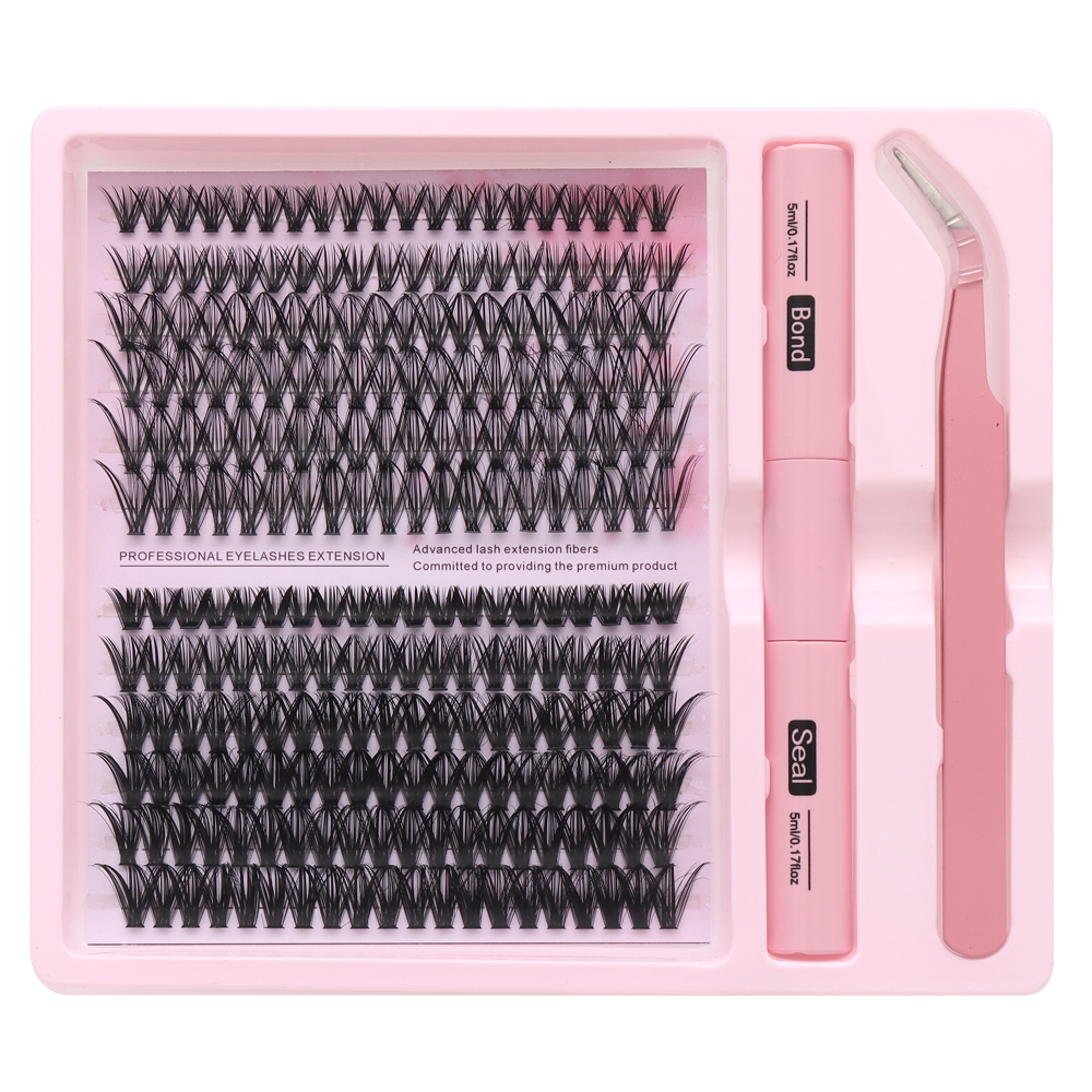 Bộ cụm mi 30D 40D 240 Cái 8-16mm D Curl Volume Nối mi 3D Wispy Diy Extension