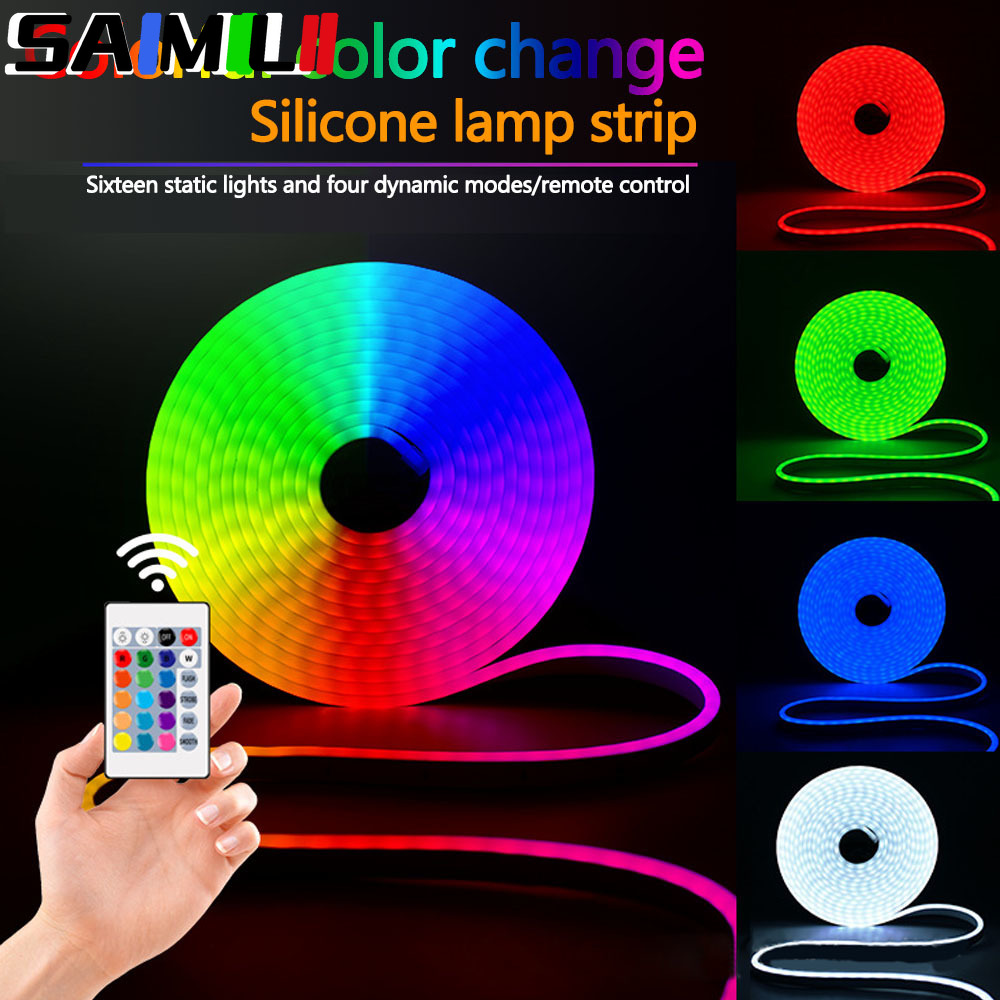 Đèn LED Neon Thông Minh Băng Đèn LED Neon Dải Đèn RGB Điều Khiển Từ Xa Băng Neon Linh Hoạt Đèn Nền T