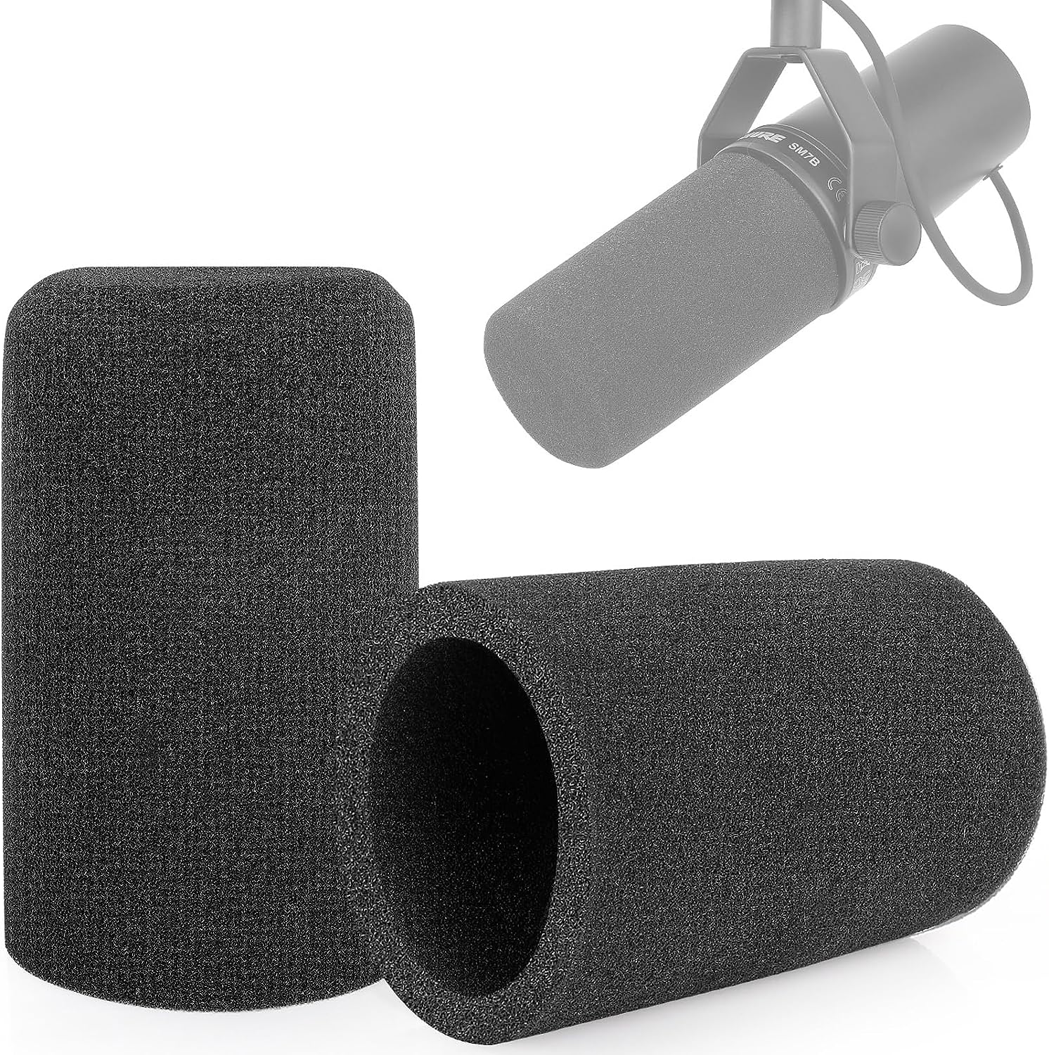 Màn chắn gió cho Shure SM7B, mút lọc gió micro, tương thích với Shure SM7B, màu đen.