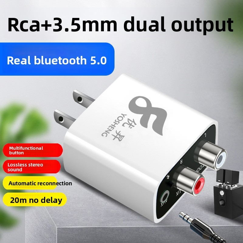 Bộ thu âm thanh Bluetooth 5.0 chuyển đổi loa cũ thành ampli phát không dây, xuất RCA+3.5mm, nghe nhạ