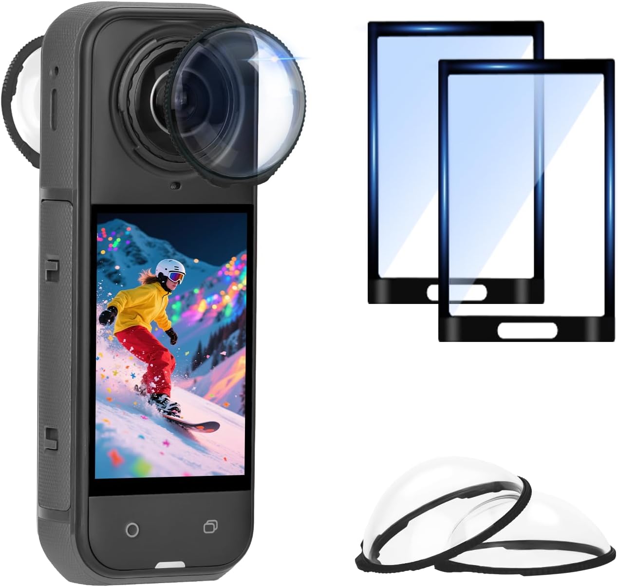 Kính Cường Lực Bảo Vệ Màn Hình Cho Insta360 X4 Lens Guard 2 PC Materia Lens Cover 2 Tấm Bảo Vệ Màn H