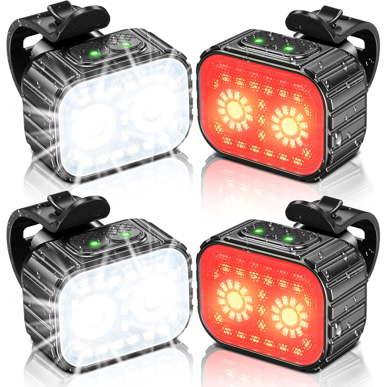 Đèn LED xe đạp trước và sau, đèn pin xe đạp, đèn xe đạp sạc lại, đèn xe đạp đường trường, bộ đèn xe 