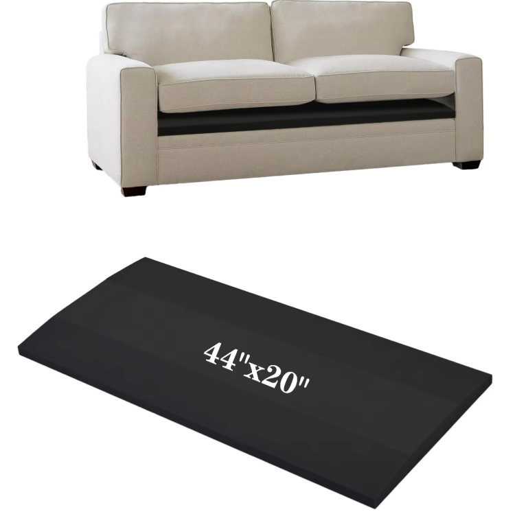 Đệm Ghế Màu Xám Đen Xốp Mật Độ Cao Sofa Sagging Hỗ Trợ Pad 44x20 Inch – Sửa Chữa Fixer Cho Ghế 1Pc, 