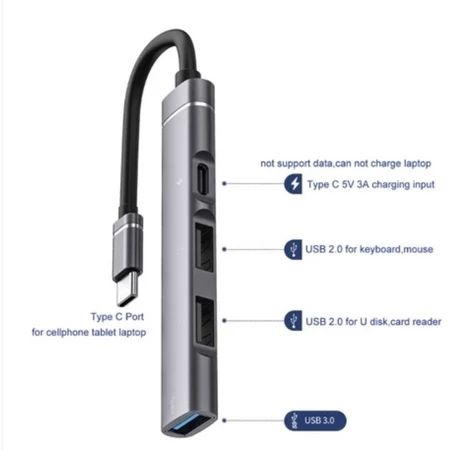Mini USB 3.0 Type C Hub 4 IN 1 OTG Adapter đầu đọc thẻ sd cho IPhone14&13&12&11 / cho IPad Hub 4 cổn
