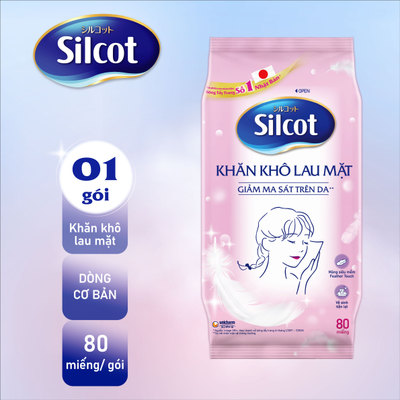 [HB Gift] Khăn khô lau mặt Silcot 80 miếng/gói