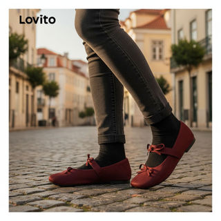 Lovito Giày nữ búp bê đế êm phong cách cổ điển thời thượng LFA59236
