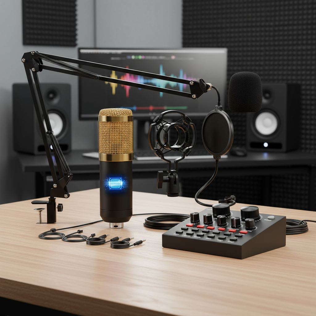 Bộ Mic BM800, Sound Card V8 Livestream Tương Thích Máy Tính Và Điện Thoại
