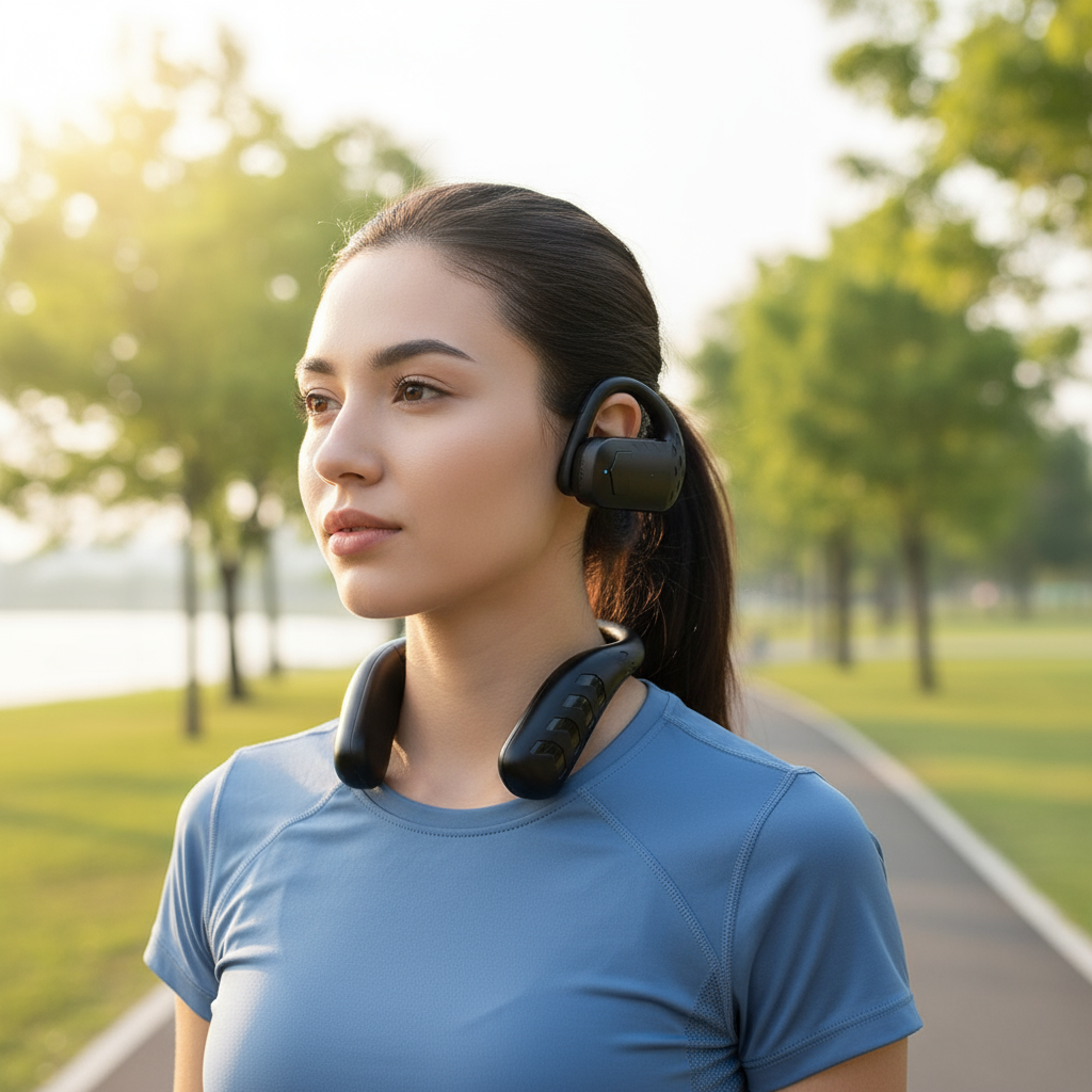 Tai nghe Bluetooth 5.4 OWS T30, thiết kế hở lưng, móc tai đơn, không dây, độ trễ thấp, dùng lái xe, 