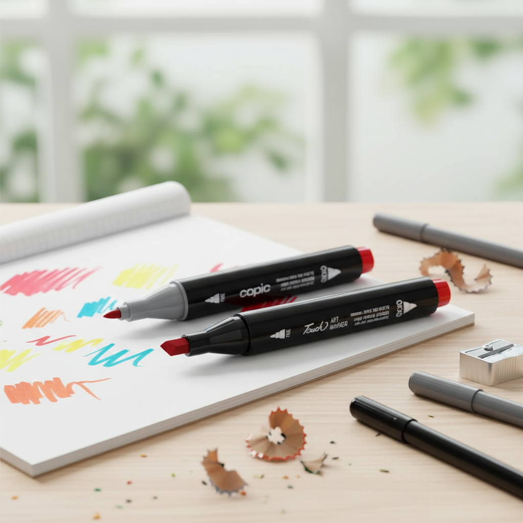 Bộ bút dạ Art Marker 24/36/48/60/80 màu, hai đầu, dùng cho màu nước, dự án trường học và văn phòng.