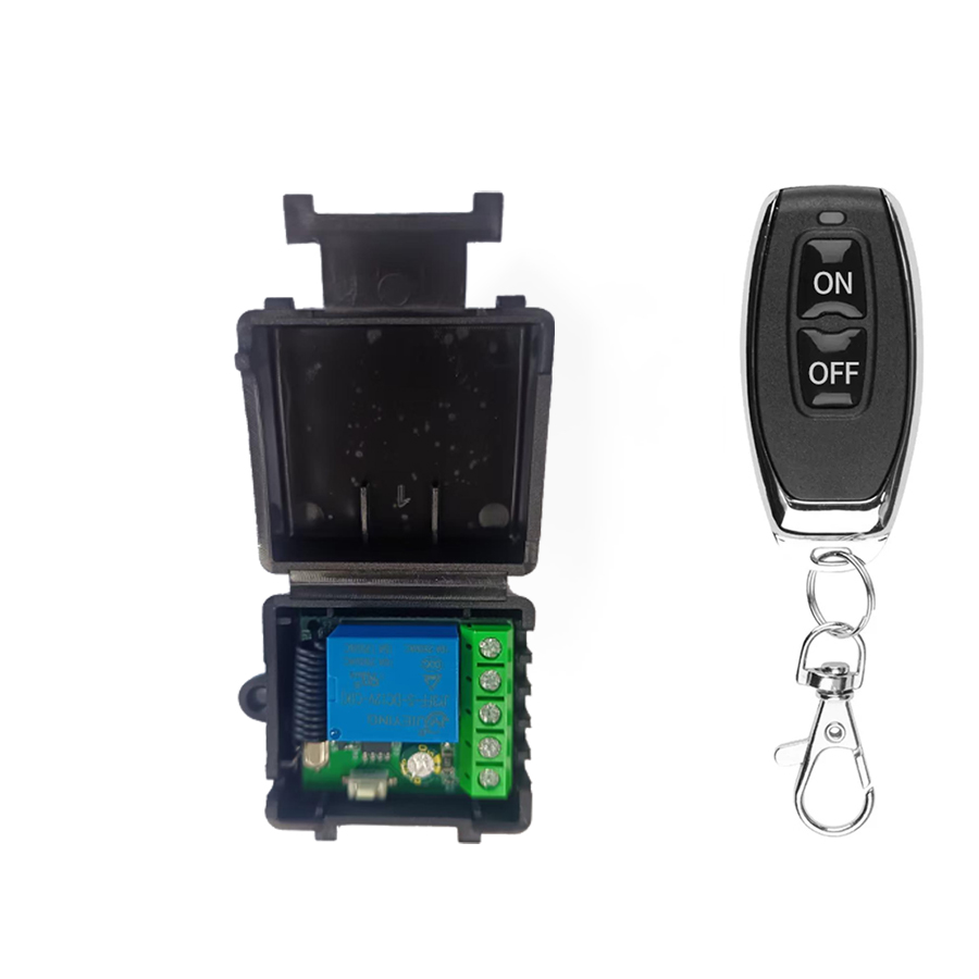 Công tắc điều khiển từ xa cổng điện 12V DC RF 433MHz, học lệnh, rơ-le, module thu 433MHz cho cửa gar