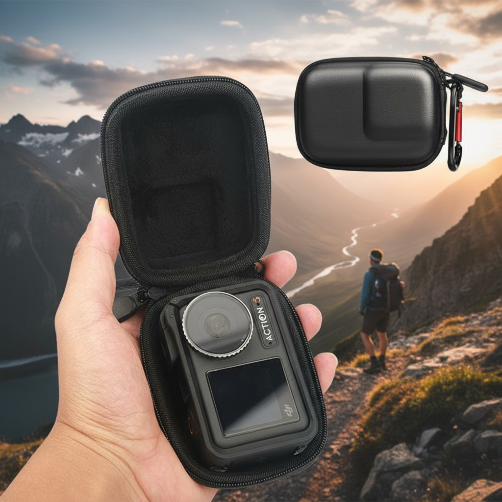 Hộp đựng mini PU cho camera DJI Osmo Action 3/4/5, túi chống nước bảo vệ, hộp đựng cho phụ kiện DJI 