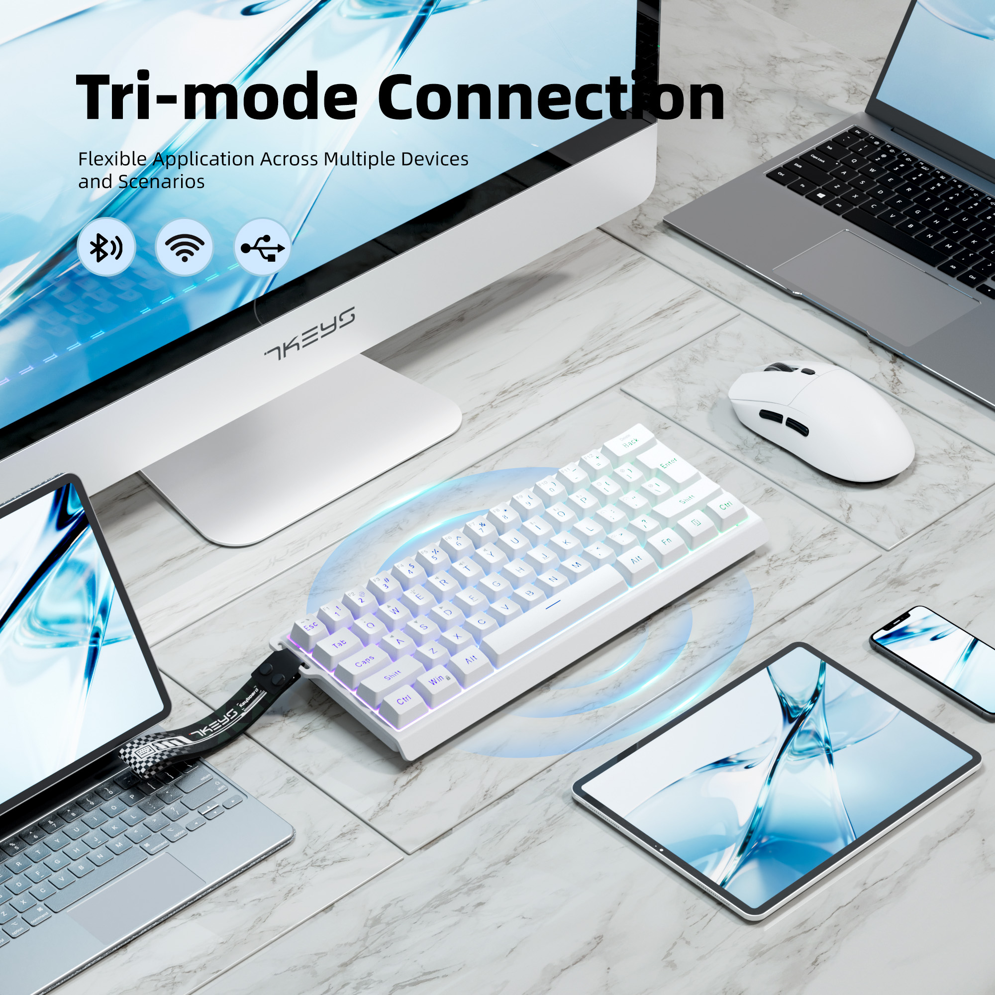 Bàn phím không dây ba chế độ