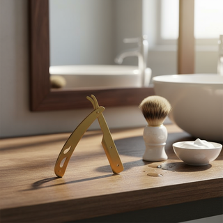  Dao cạo thẳng Golden Barber dành cho nam, lưỡi dao chuyên nghiệp, dao cạo cổ điển bằng thép không gỉ, cho kết quả mịn màng.