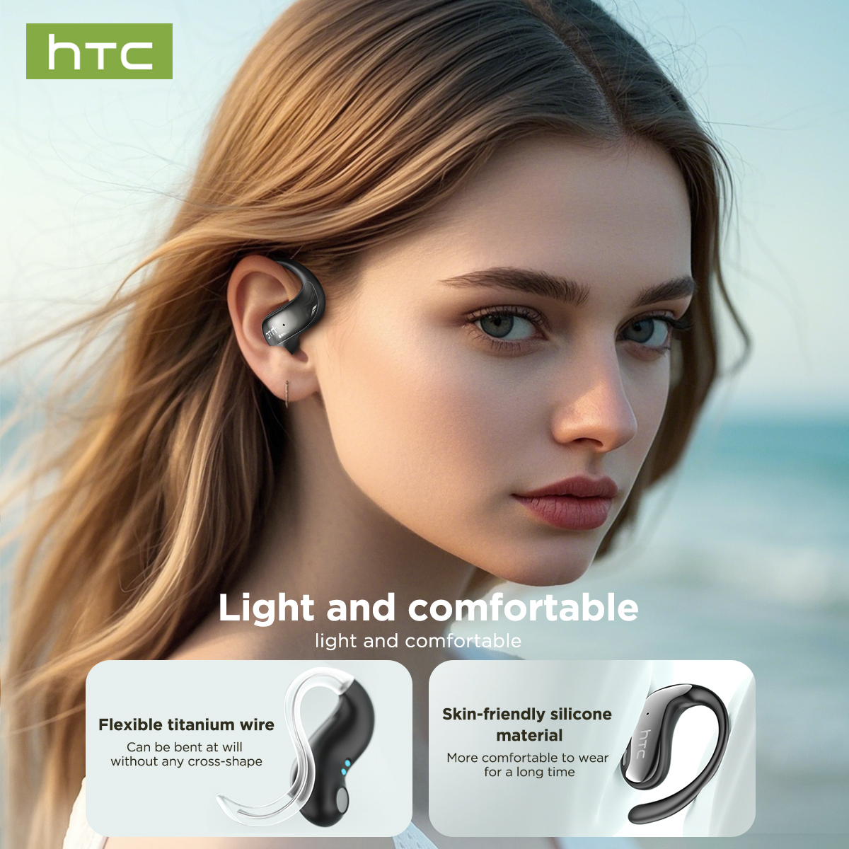 Tai nghe Bluetooth HTC NE19 AI Dịch 134 ngôn ngữ Tai nghe không dây âm thanh nổi HIFI có micrô | BigBuy360 - bigbuy360.vn