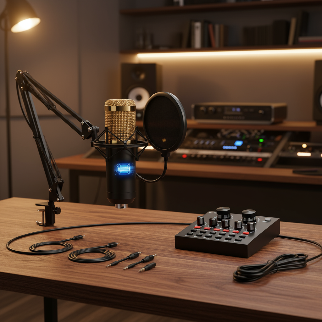 Bộ micro phòng thu BM800 kèm Sound card V8, dùng livestream cho máy tính và điện thoại