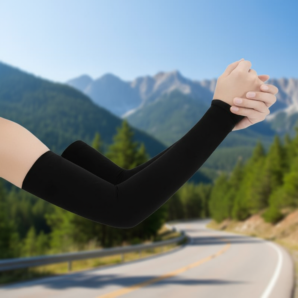 Unisex Summer Cycling Arm Guards Ice Silk Sleeves for Outdoor Sports Sun Protection and Breathabilit
