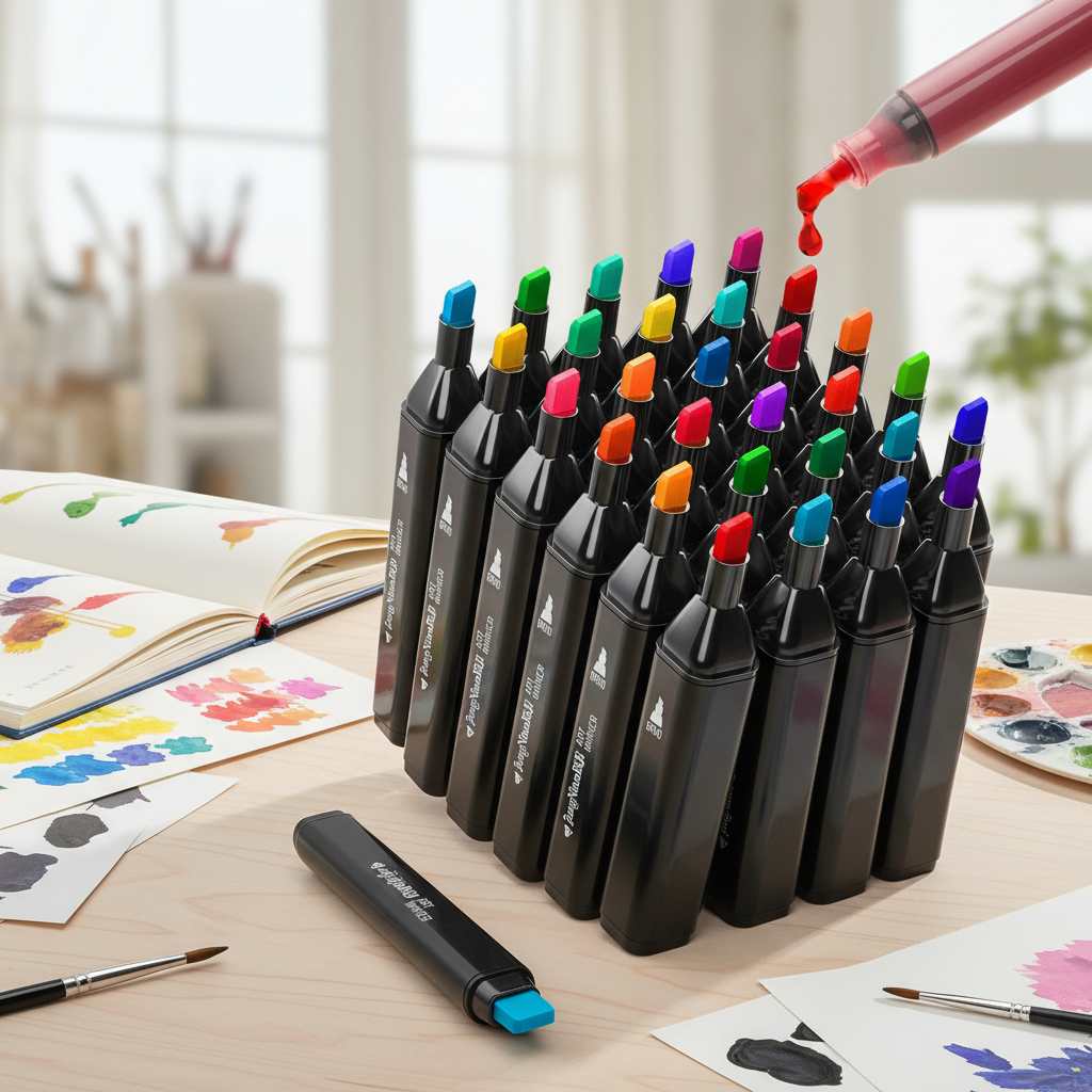 Bộ bút dạ EzLife 12/30/48/80 màu, hai đầu, dùng để vẽ, phác thảo, thiết kế nghệ thuật.