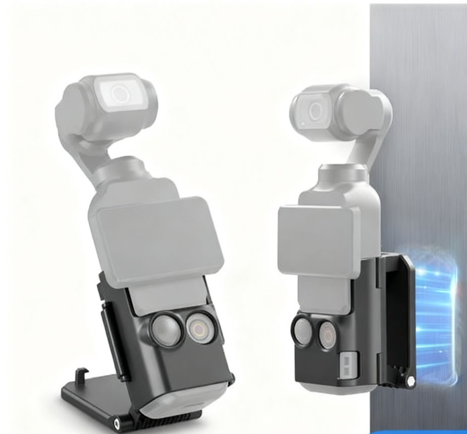 Basics Mount Stand tương thích với DJI Osmo Pocket 3, giá đỡ máy ảnh nhựa điều chỉnh 180°, giá đỡ mở