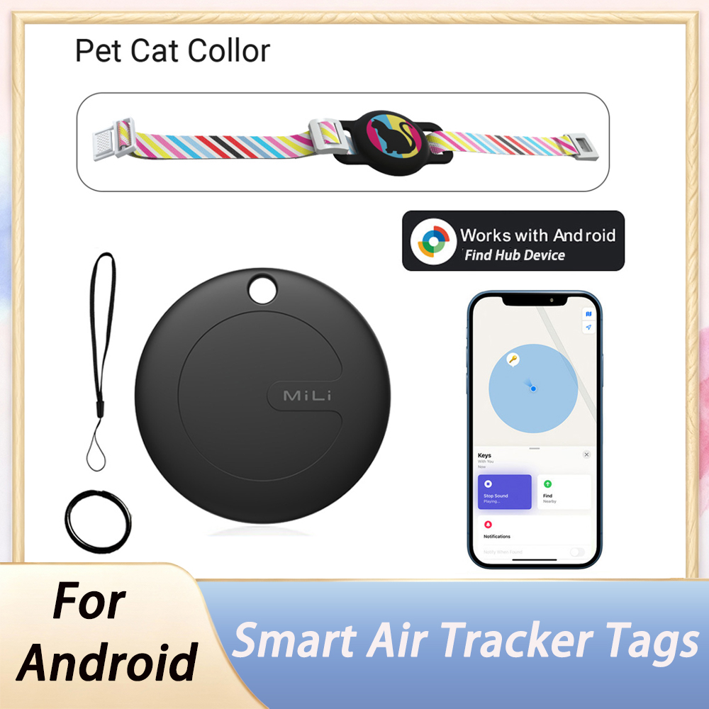 MiLi Tag Smart Tracker cho Mèo, Chó, Thú cưng, Định vị, Chống nước, GPS, Đeo cổ, Hoạt động với Googl
