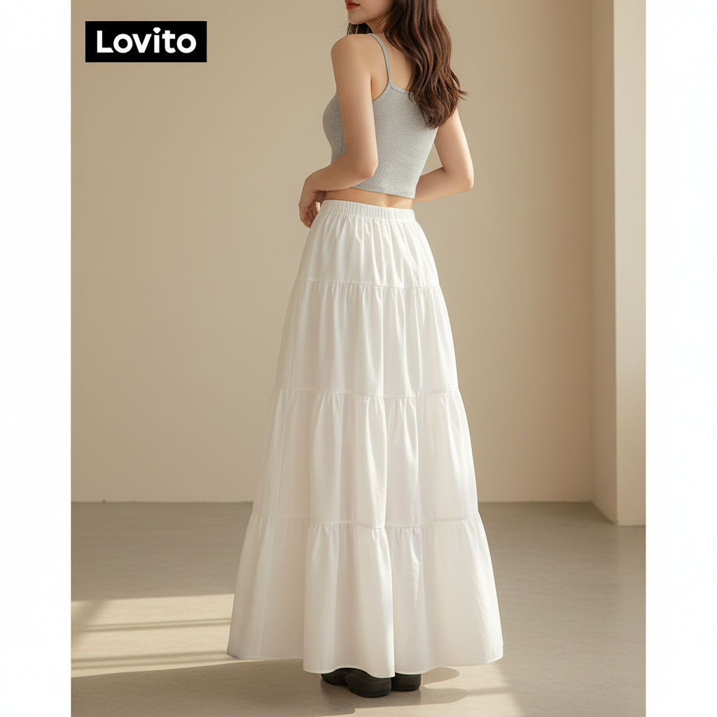 Lovito Váy Suông Thanh Lịch Nữ Hè Xuân L85AD112