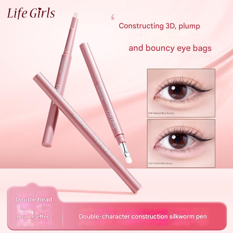 Countour & Highlighter Bút Aegyosal 2 trong 1 Life Girls Bang Feel Double Eyelid Pen Smooth Trang đi