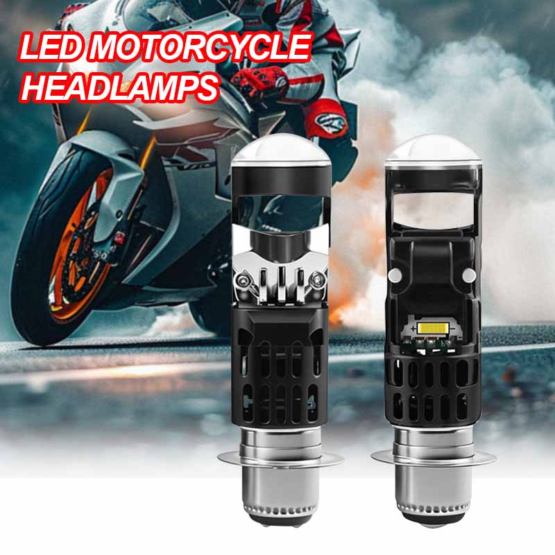1 bóng đèn LED mini máy chiếu H6M P15D cho xe máy, nhôm, DC12-24V, đèn sương mù