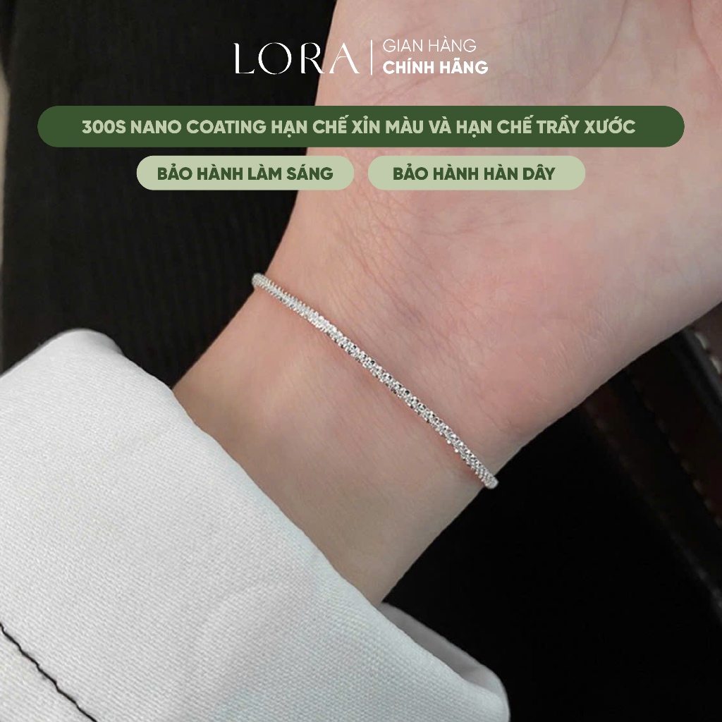 Lora 15Cm May Mắn Bầu Trời Đầy Sao Bạc Vòng Tay Nữ Lấp Lánh Dây Chuyền Trang Sức
