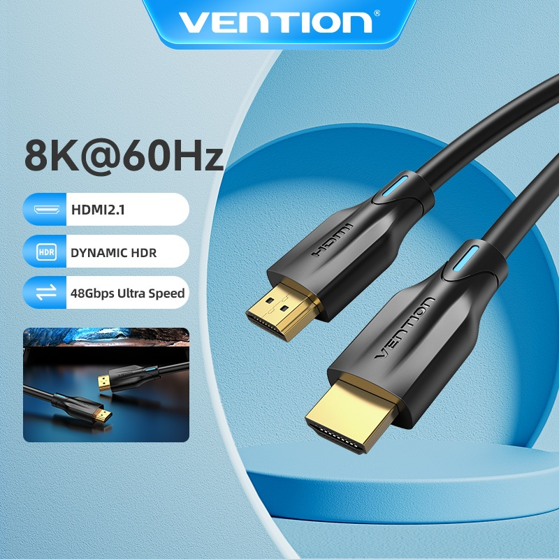 Vention 2.1 8K 4K 120Hz 48Gbps cho PC Monitor TV PS5 Nintendo Switch cáp hdmi sang rj45 cấp nguồn