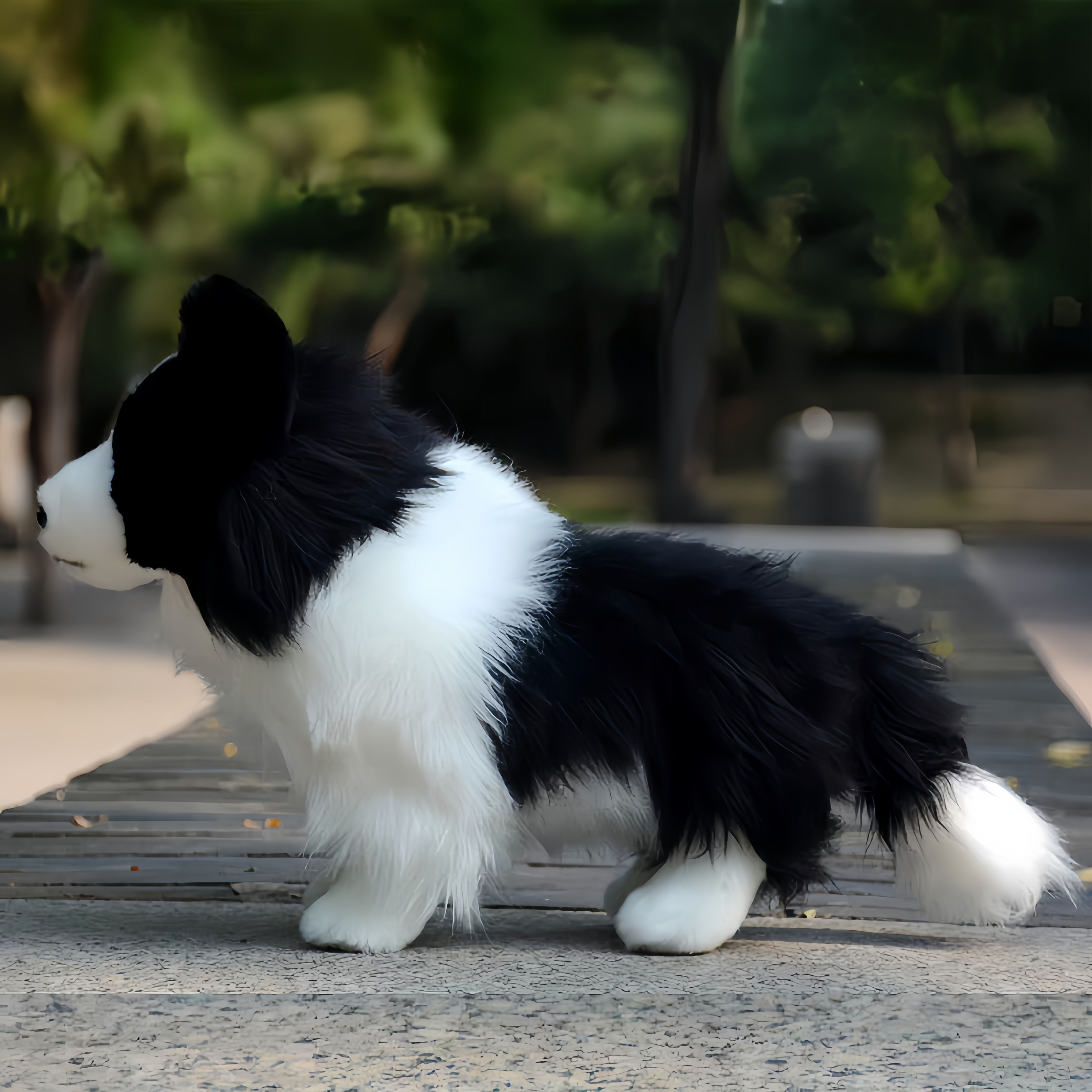 Đồ chơi nhồi bông hình chó Border Collie thực tế - Món quà hoàn hảo cho trẻ em và người yêu thú cưng