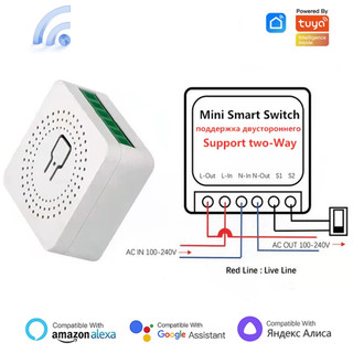 AXUS 16A MINI Wifi Switch DIY 2 chiều Hoạt động với Tuya Điều khiển từ xa Hẹn giờ Rơle Tự động hóa cho cuộc sống thông minh Làm việc với Alexa Google Home