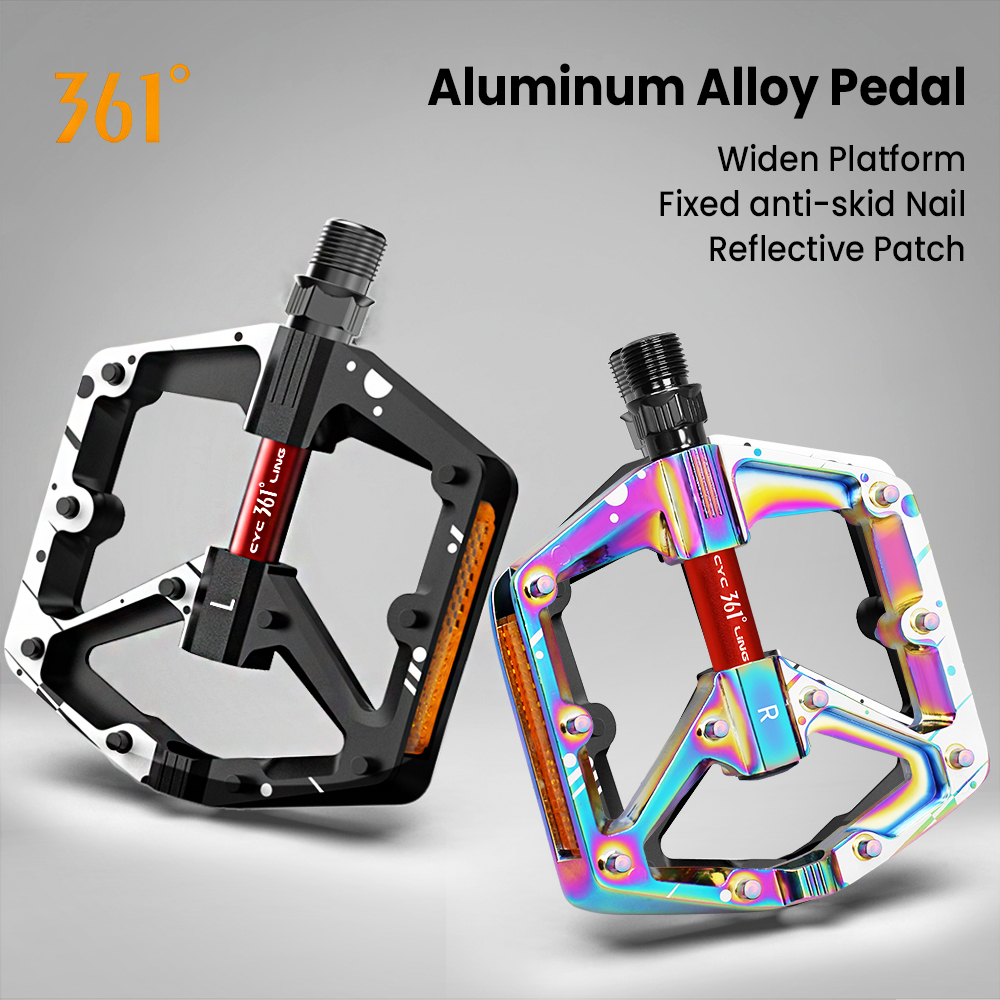 Bàn đạp xe đạp 361 Degrees chống trượt, thiết kế phẳng, hợp kim nhôm siêu nhẹ, phụ kiện MTB