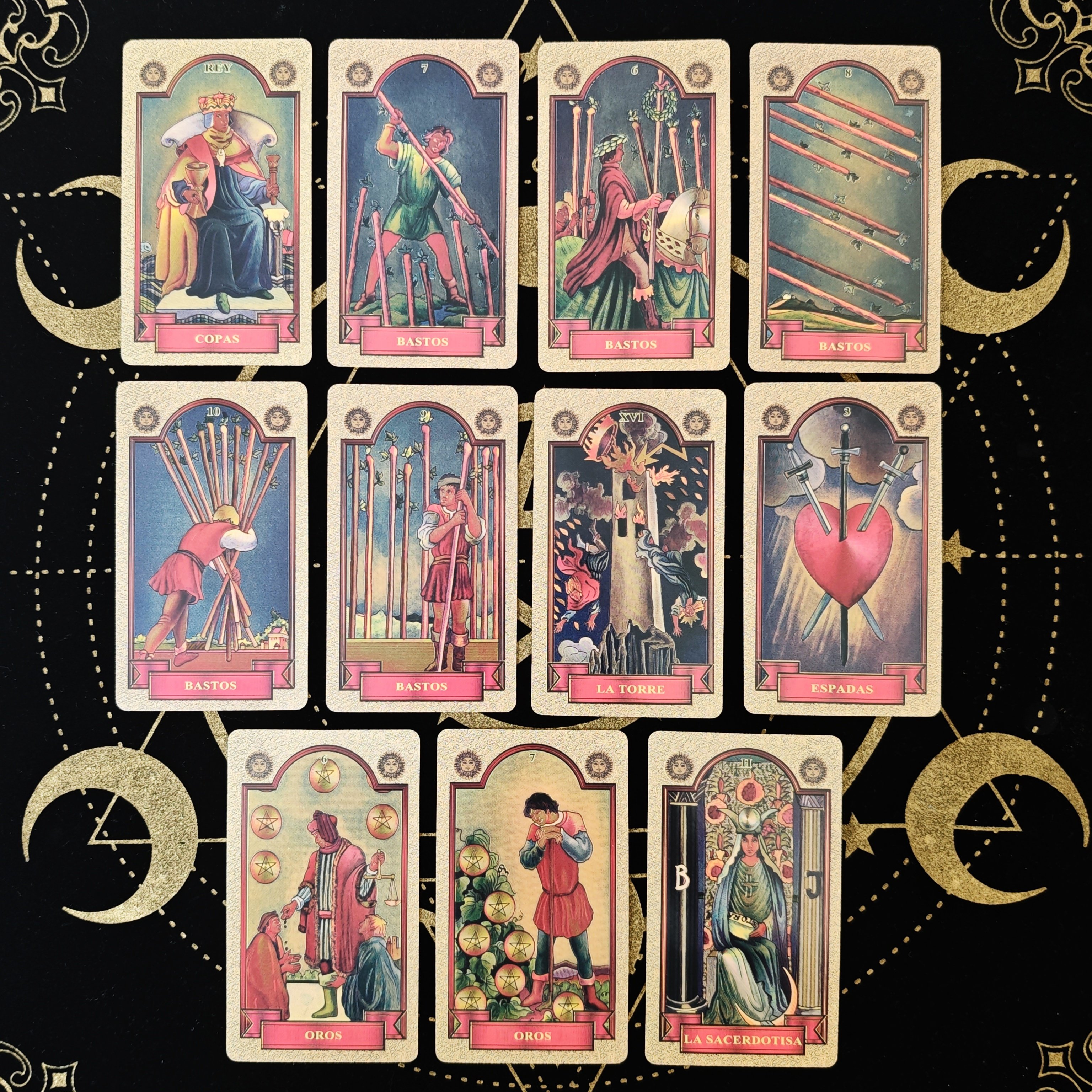 Thẻ Tarot Tây Ban Nha 78 Lá Bài Ngôn Ngữ Dự Đoán Bói Toán Trò Chơi May Mắn Kể Oracle Thẻ Cho Gia Đìn