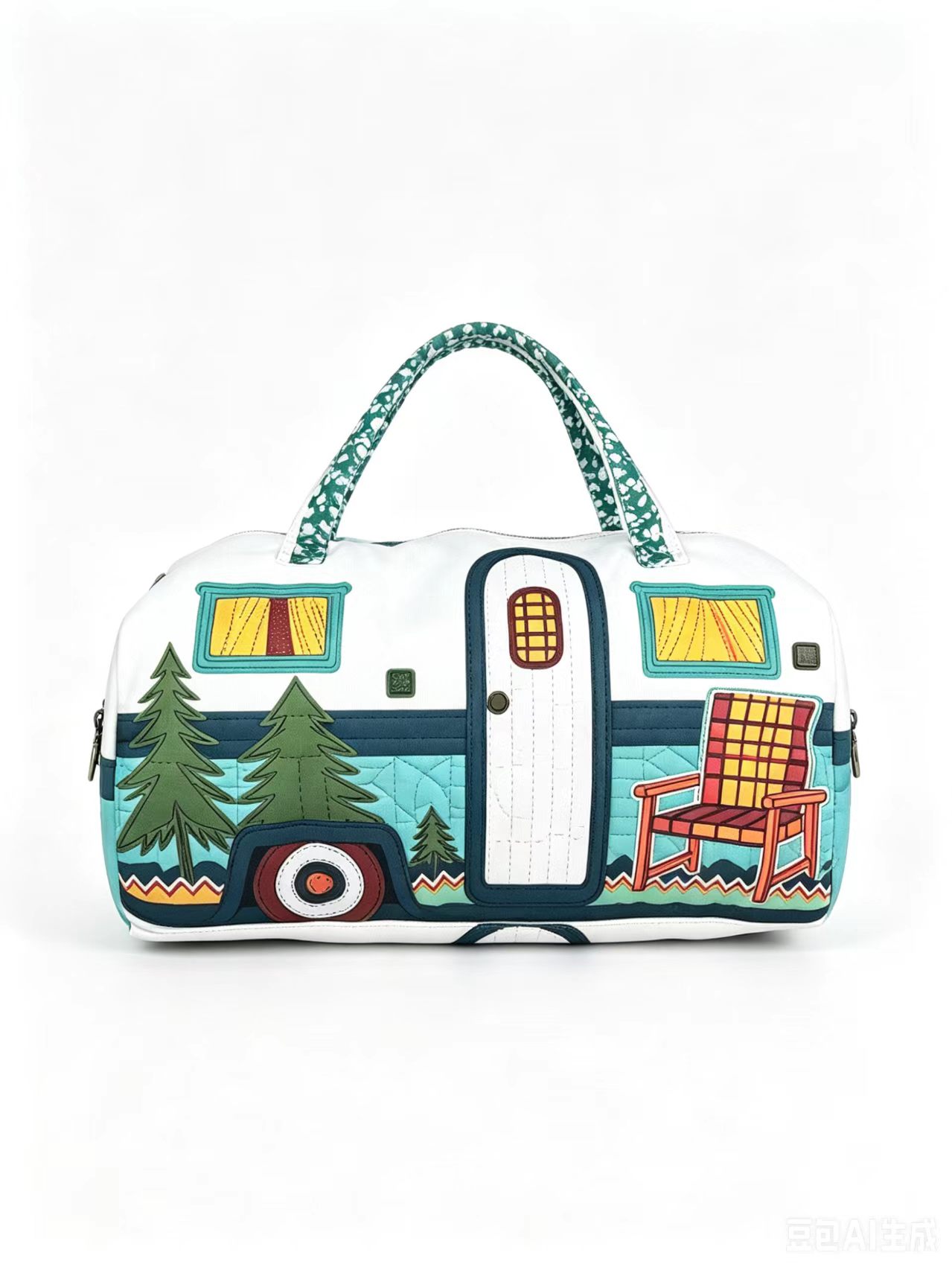 Túi Duffle Du Lịch Họa Tiết Xe Camper Cổ Điển, Túi Nhẹ Nhàng Có Thiết Kế In 3D Cho Nữ