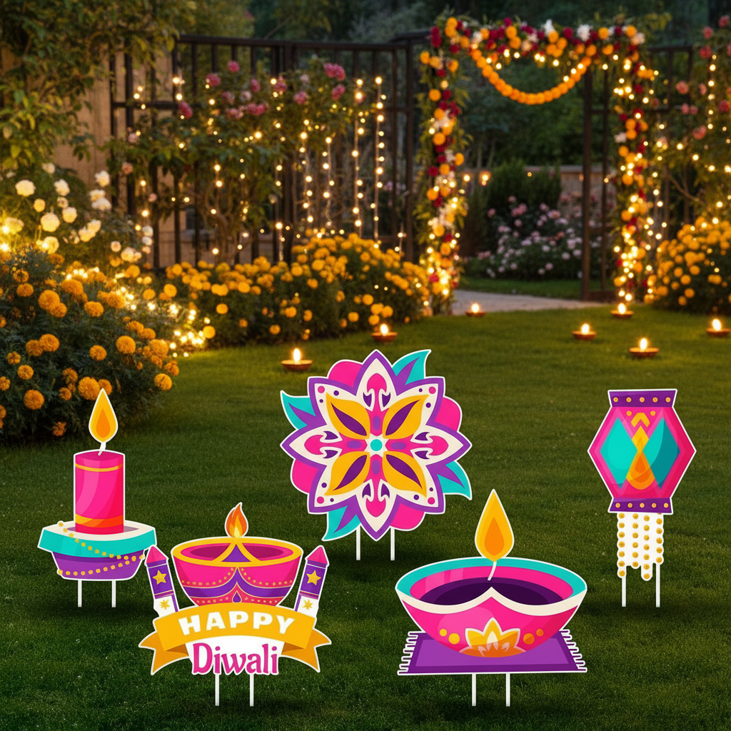 Biển hiệu Sân Vườn Lễ Hội Ánh Sáng - Trang Trí Ngoài Trời Sống Động Cho Lễ Hội Diwali