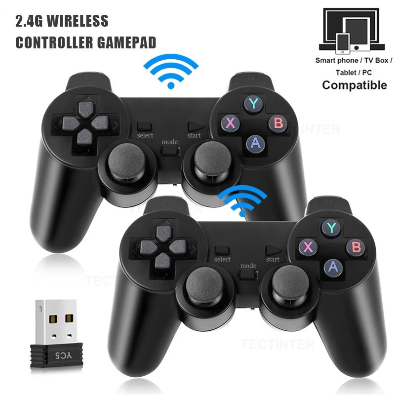 2 PCS Tay cầm chơi game không dây 2.4Ghz, điều khiển chơi game không trễ, USB Joystick cho PC Androi