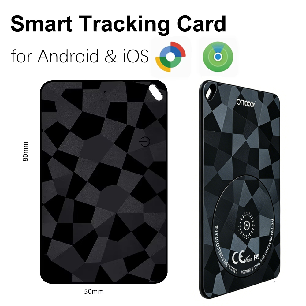 Thẻ định vị ví thông minh sạc lại được, hệ thống kép GPS, tương thích với Apple Find My & ứng dụng F