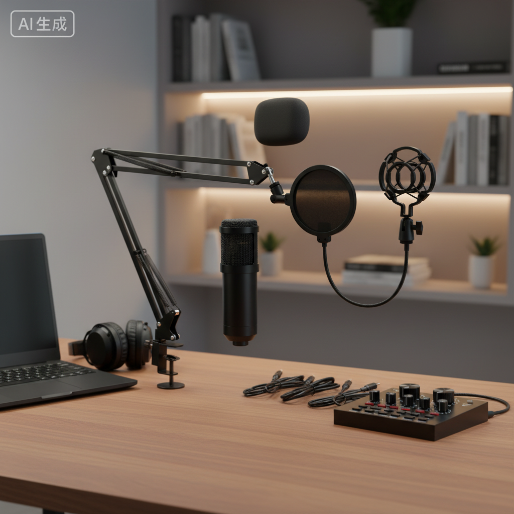 Bộ micro kèm sound card BM800 V8 kèm chân đỡ cho livestream, karaoke, podcast và thu âm