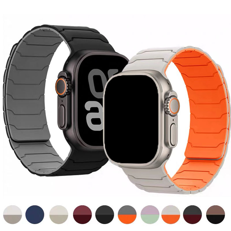 Dành Cho Apple Watch Ultra 2 Series 11 10 Dây Đeo Silicon Từ Tính 49mm 44mm Đồng Hồ Thông Minh
