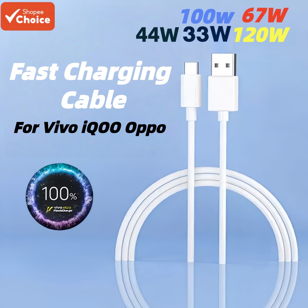 Cáp sạc siêu nhanh Type C 6A Quick Charge cho bộ sạc VIVO 33W 44W, Oppo, Xiaomi, iQOO, Redmi