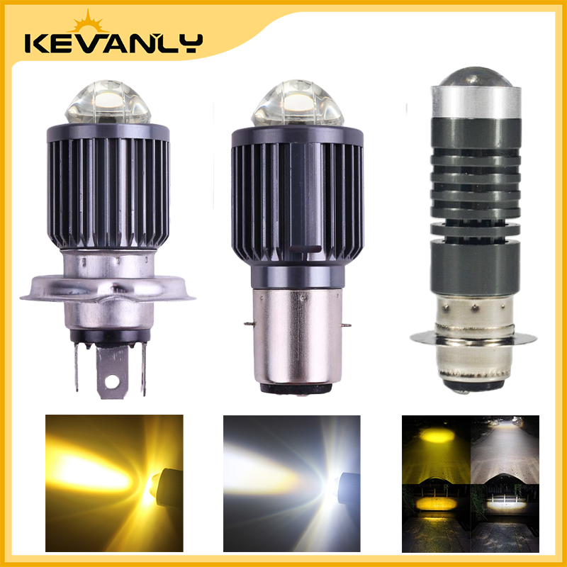 Bóng đèn pha xe máy LED P15D H6M H4 BA20D远/近光聚光