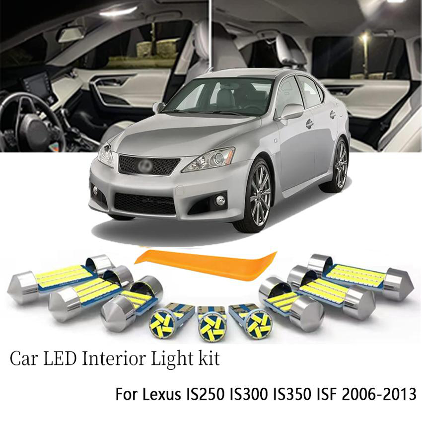 Bộ bóng đèn LED nội thất xe Canbus 15 cái cho Lexus IS IS250 IS300 IS350 IS220D MK2 2006-2013