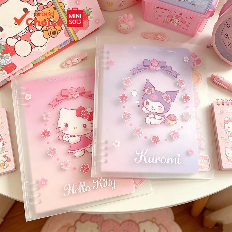 MINISO Sanrio A5 Loose Leaf Notebook Hello Kitty Kuromi Journal Note Book Bullet Journal Diary PP Di
