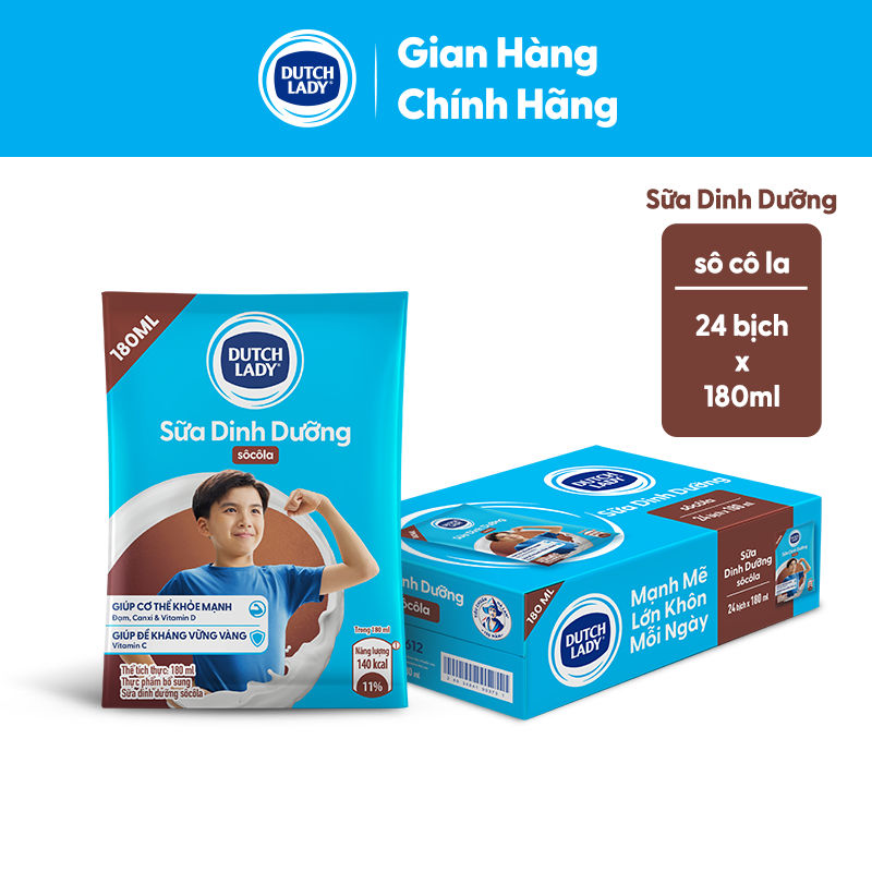 Thùng 24 Bịch Sữa Dinh Dưỡng Dutch Lady Socola 24x180ml | BigBuy360 - bigbuy360.vn