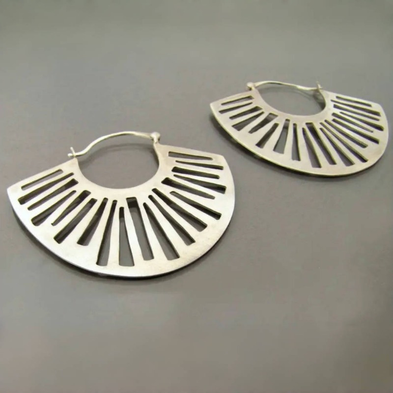 Bông tai cổ điển, bông tai vòng bạc, bông tai bohemian, bông tai vòng, bông tai bộ lạc bạc.