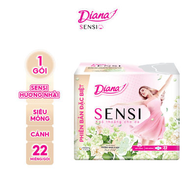 Băng vệ sinh Diana Sensi Hương Nhài Ả Rập Siêu Mỏng Cánh 22 miếng/gói