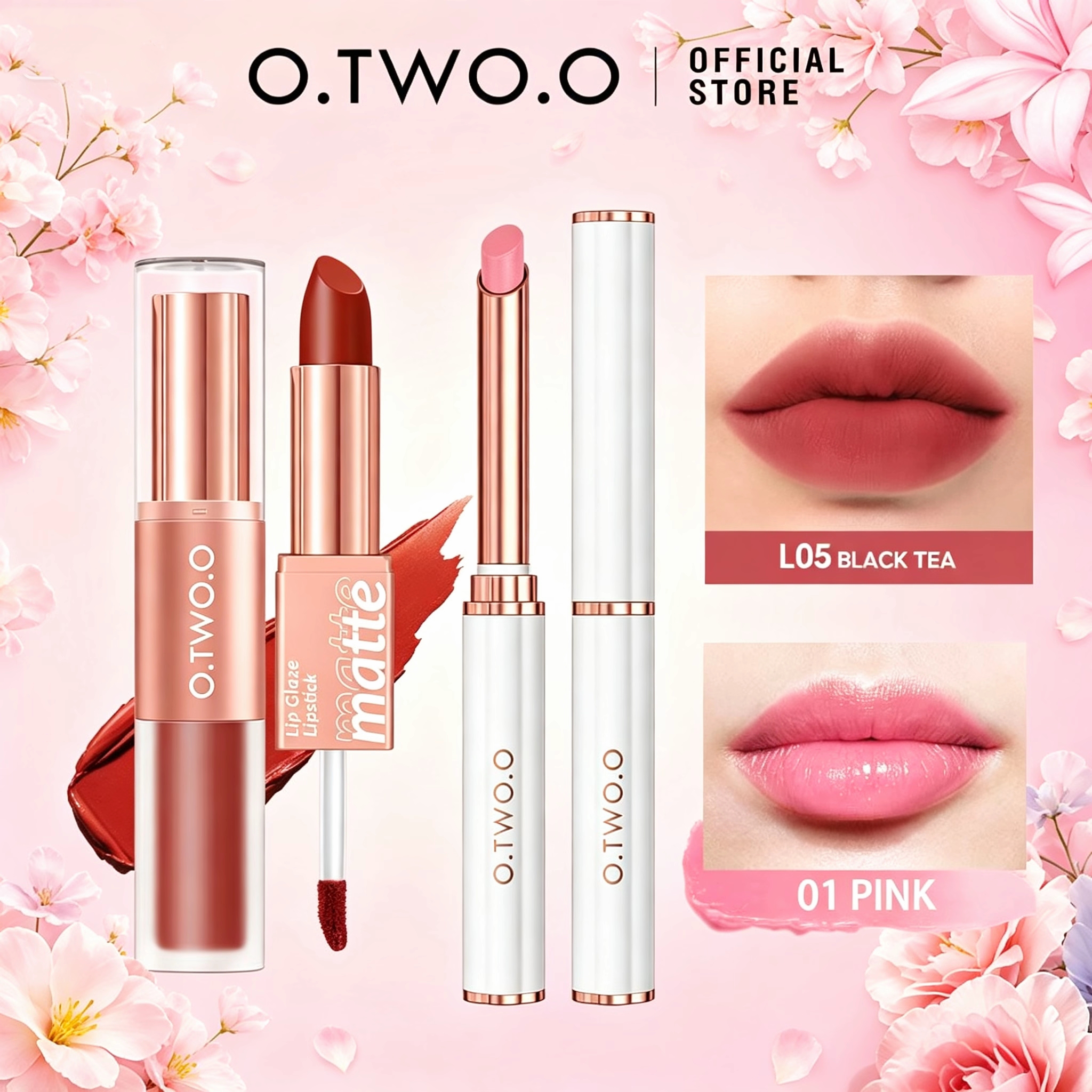 Bộ trang điểm O.TWO.O 2 món, son dưỡng môi đổi màu 2 đầu, phù hợp đi làm, hẹn hò & du lịch ngoài trờ