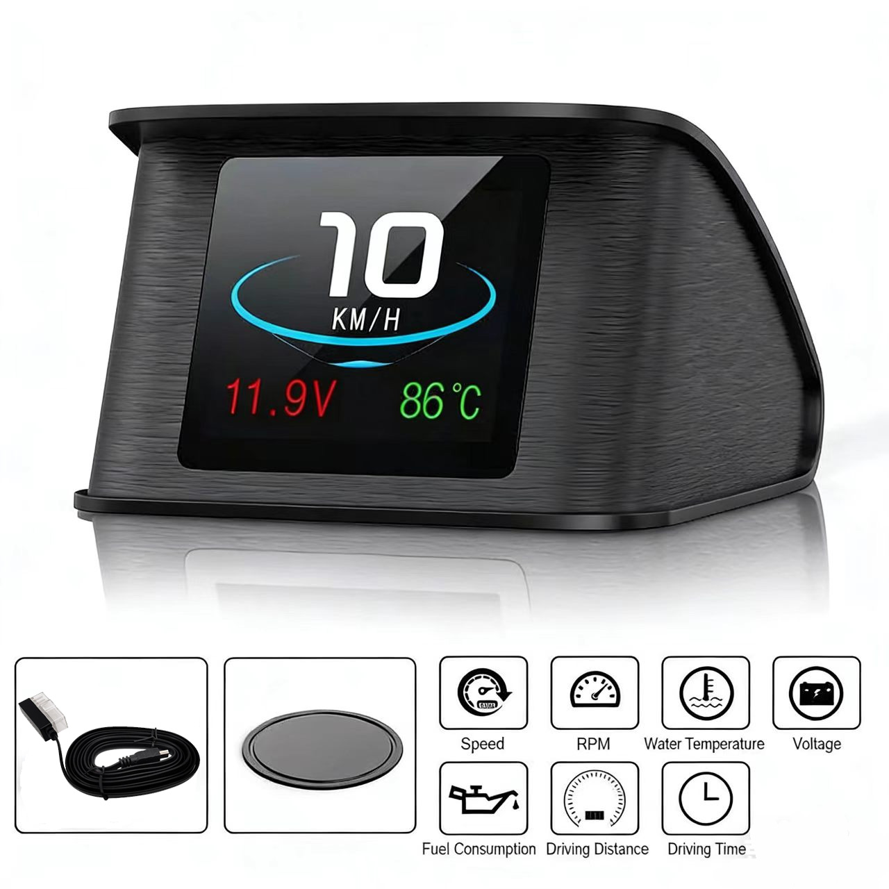 Màn hình HUD ô tô: Tốc độ, vòng tua máy, tiêu thụ nhiên liệu, nhiệt độ